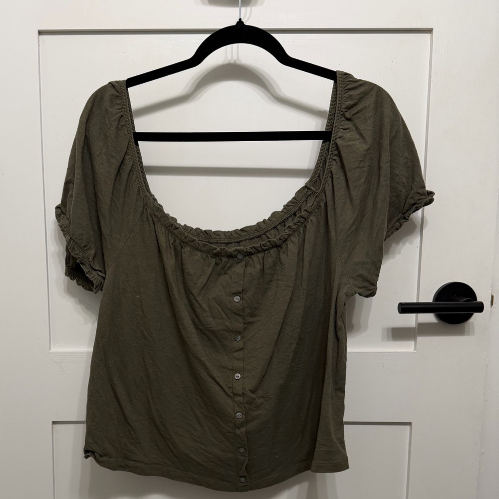 Olive Green Women's Top